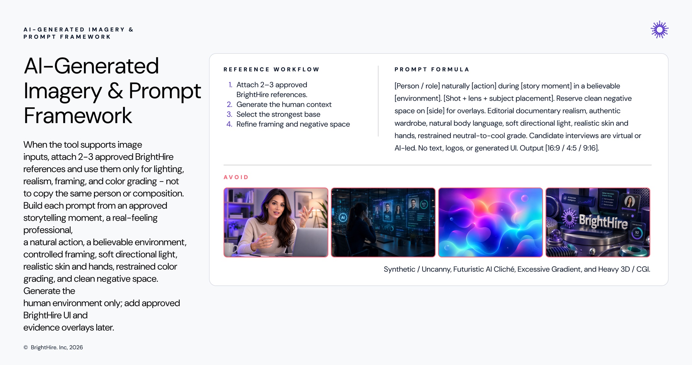 AI imagery and prompt framework